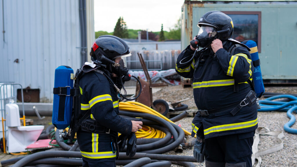 Brandøvelse. Foto: BACHs Foto