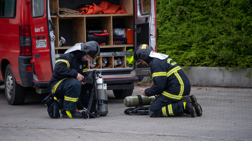 Brandøvelse. Foto: BACHs Foto