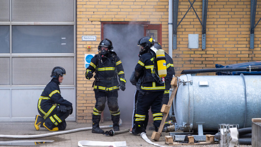 Brandøvelse. Foto: BACHs Foto