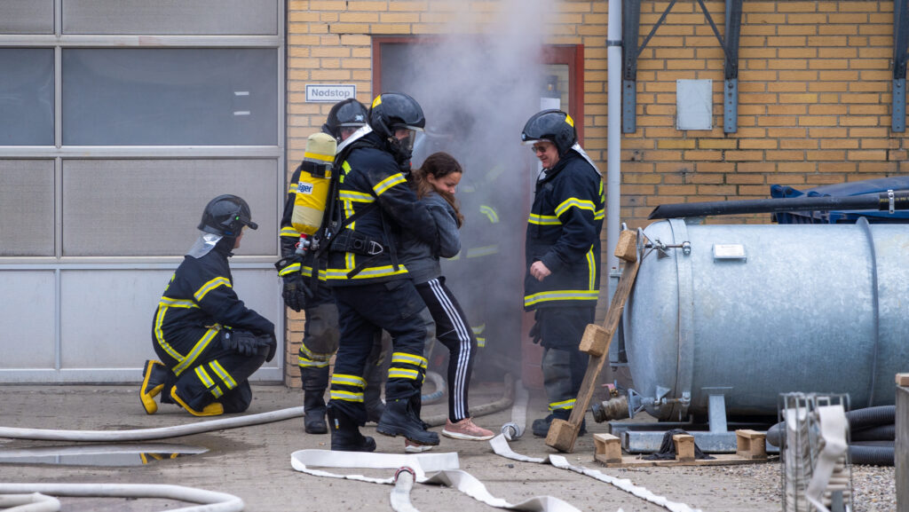 Brandøvelse. Foto: BACHs Foto