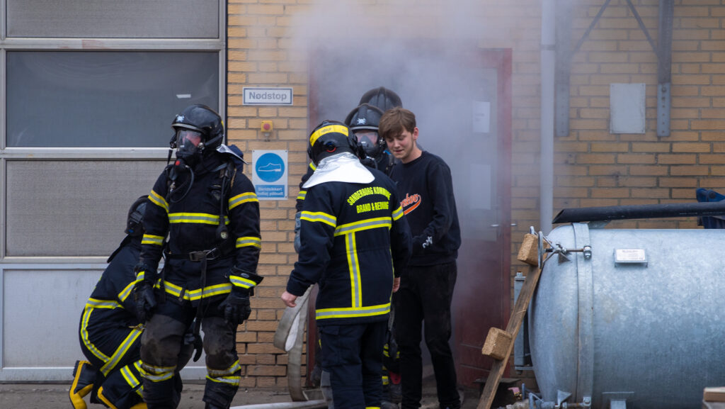 Brandøvelse. Foto: BACHs Foto
