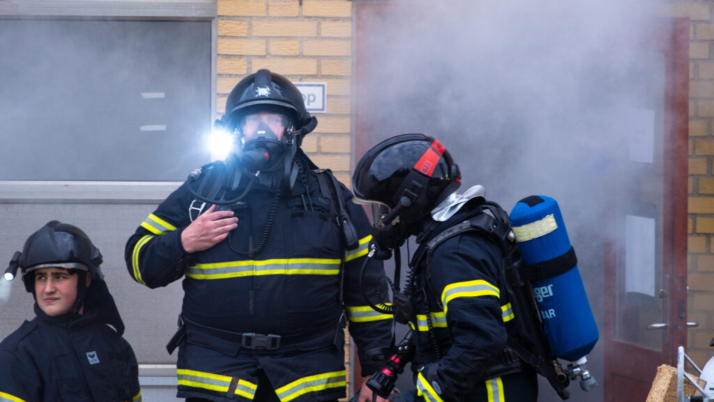Brandøvelse. Foto: BACHs Foto