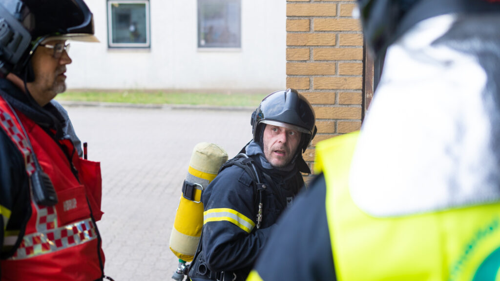 Brandøvelse. Foto: BACHs Foto