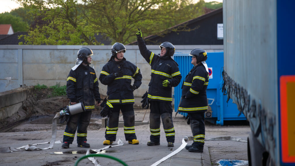 Brandøvelse. Foto: BACHs Foto