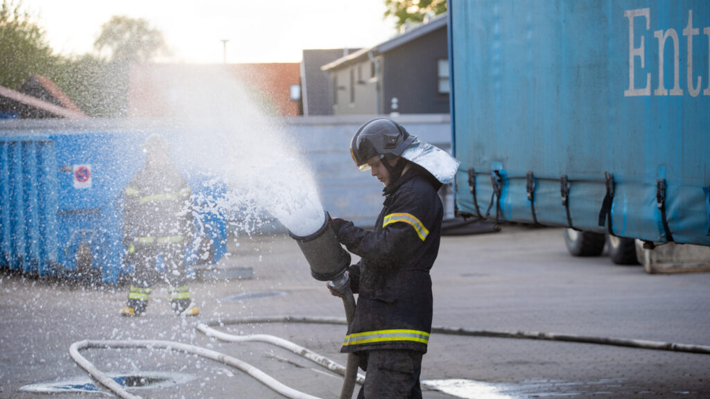 Brandøvelse. Foto: BACHs Foto