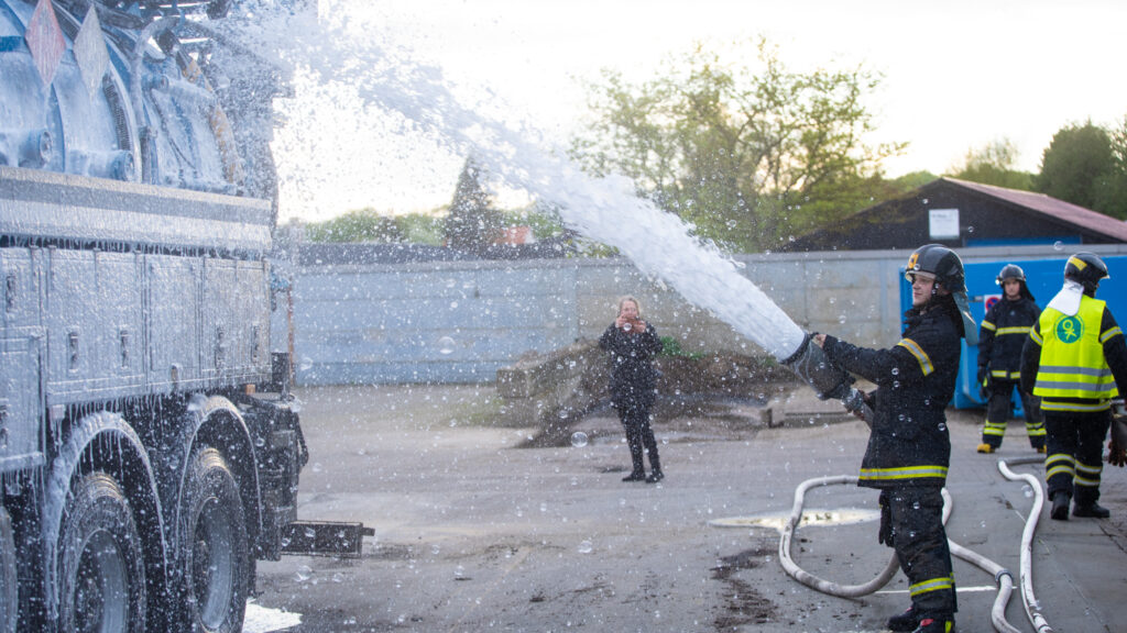 Brandøvelse. Foto: BACHs Foto