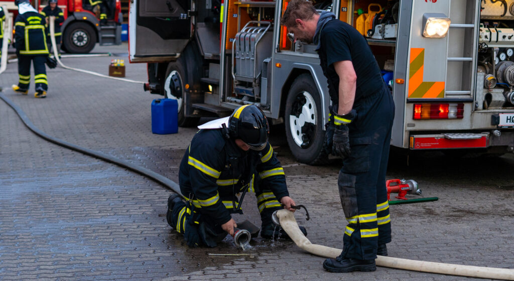 Brandøvelse. Foto: BACHs Foto