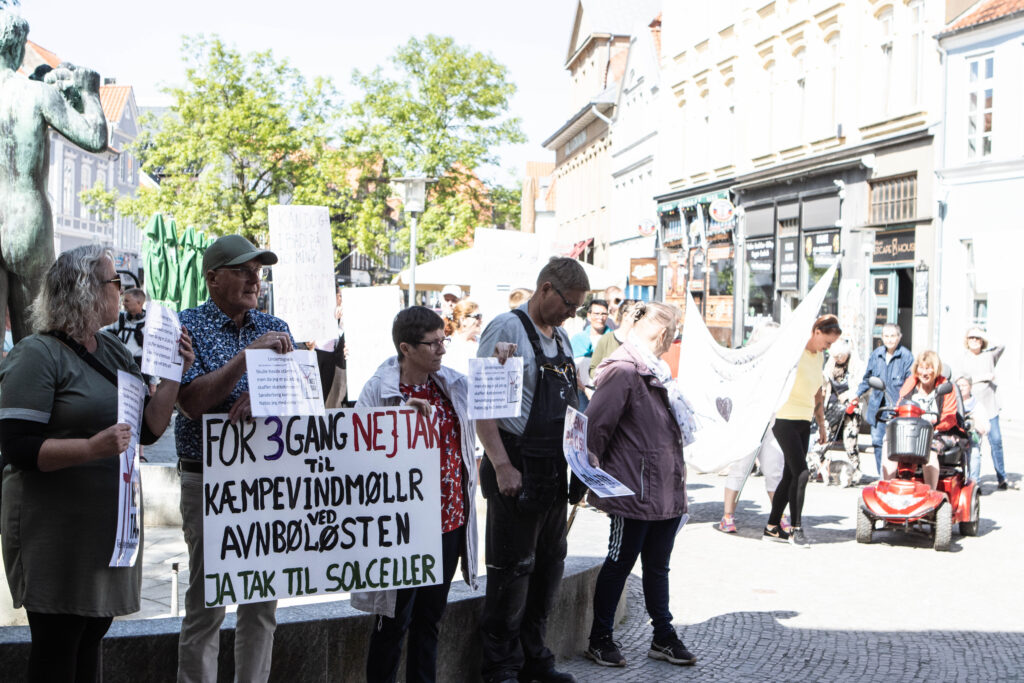 Vindmølleprotest. Foto: Ole Kæhler